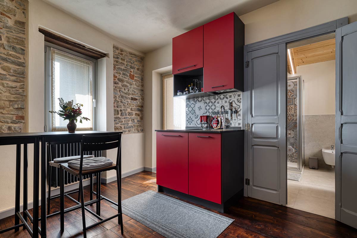 La cucina dell'appartamento per le vacanze